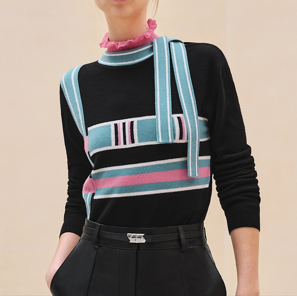 Hermès "Lettres Equestres" long-sleeve sweater sz FR 36